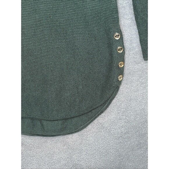Michael Kors Sweater Womens Medium Green Waffle Knit Preppy Minimalist Casual - Picture 7 of 11
